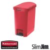Afvalbak Slim Jim End Step-On container Rubbermaid 30 liter rood